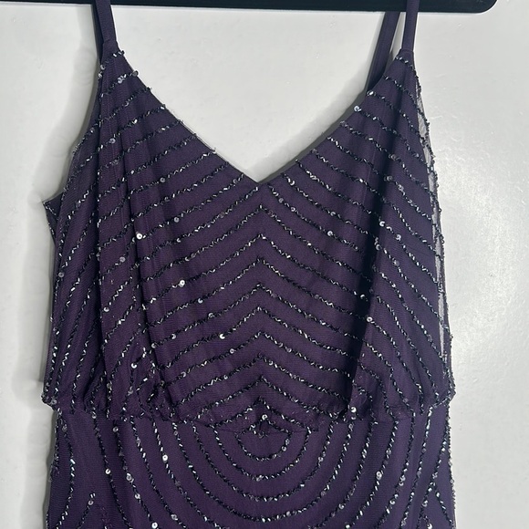 Adrianna papell purple sequins mini dress size 10 - Picture 4 of 10
